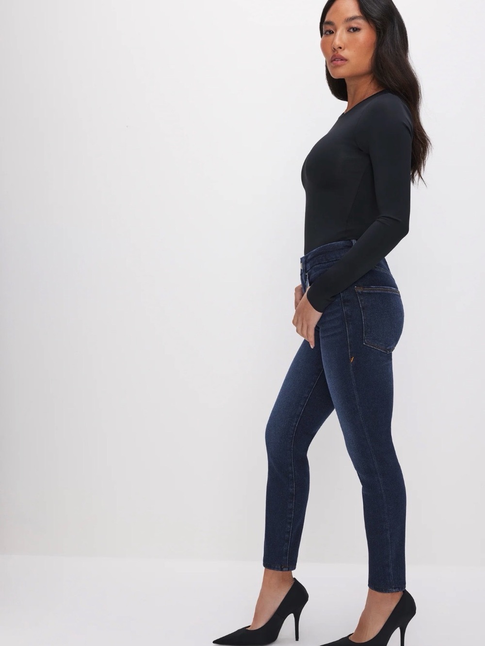 Good American High-Rise Skinny Jeans in Classic Blue